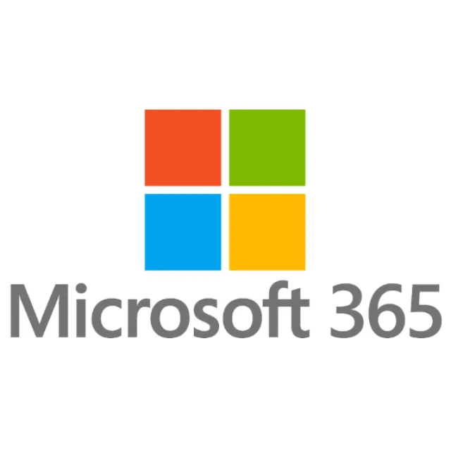 Microsoft 365 logo with four colored squares in red, green, blue, and yellow forming a window shape