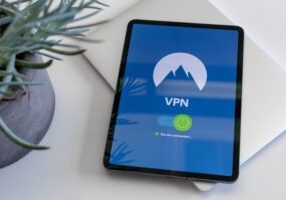 Tablet displaying a VPN on the screen.